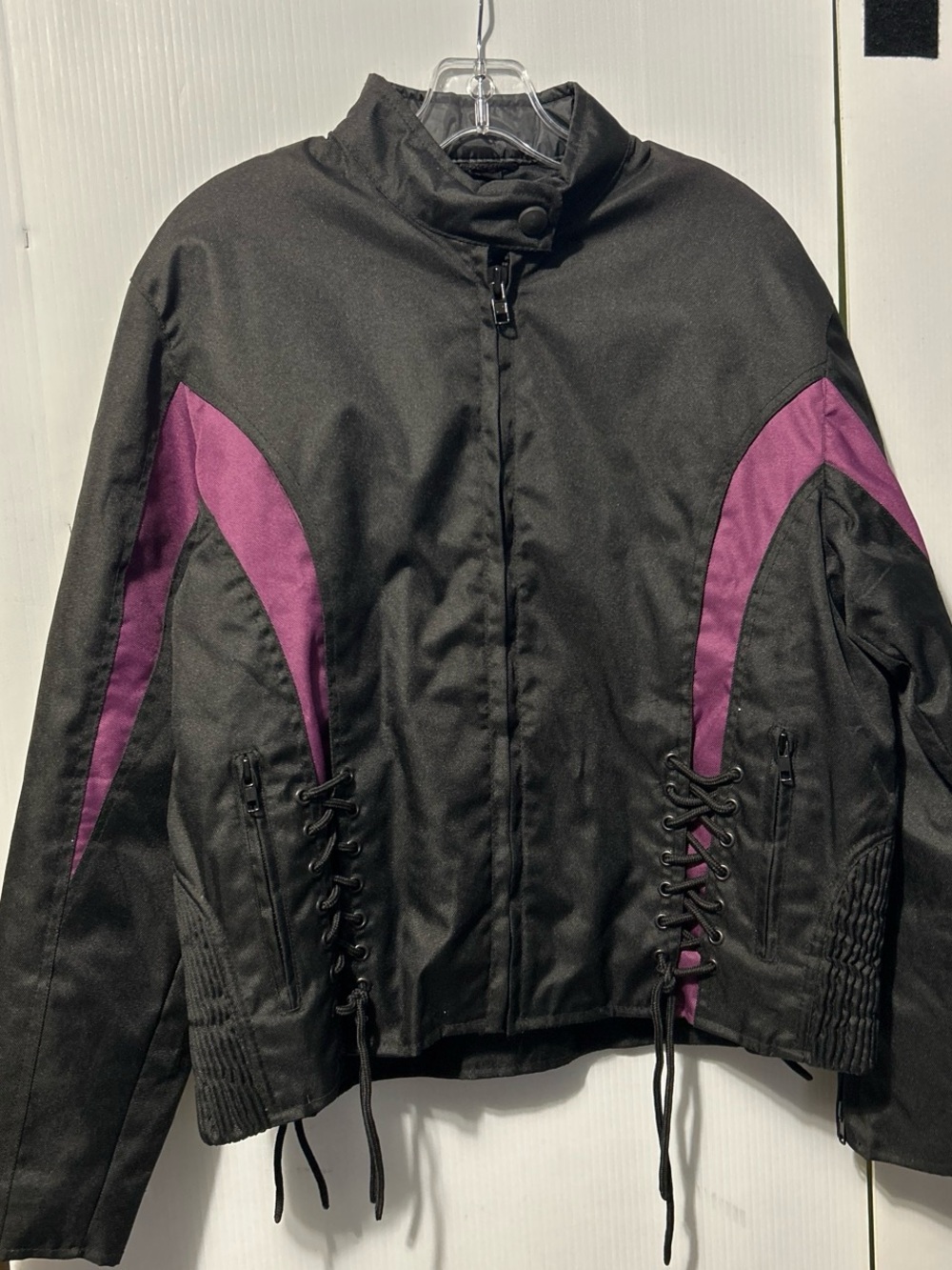 Women's Black Ski Jacket with Purple Accents